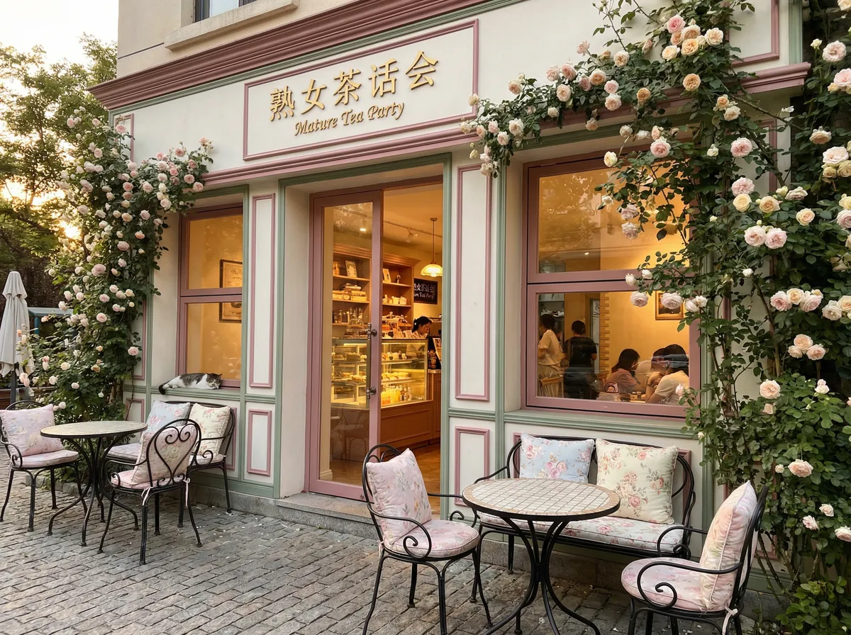 温馨浪漫的欧式咖啡馆外景